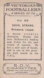 1933 Godfrey Phillips Victorian Footballers (A Series of 75) #69 Doug Strang Back